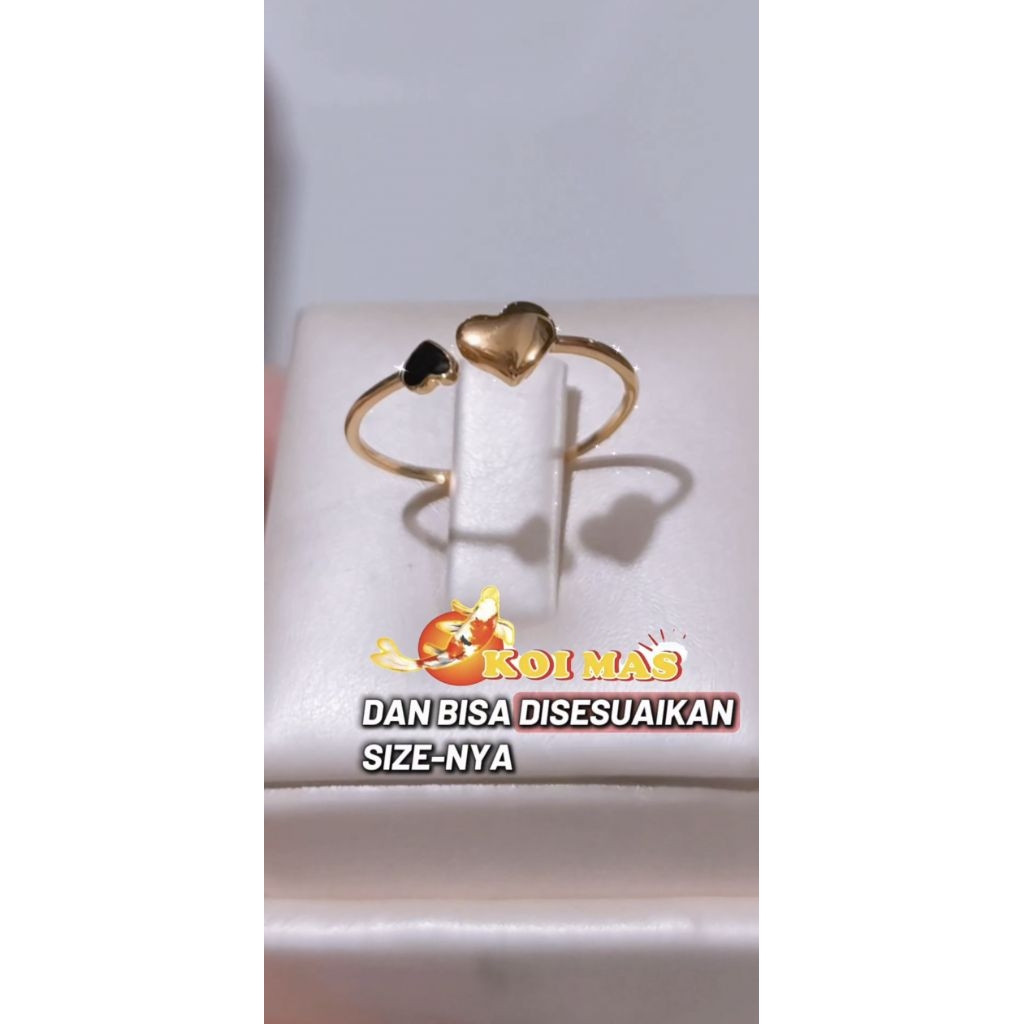 Cincin Love Emas Open Ring Gold 8K