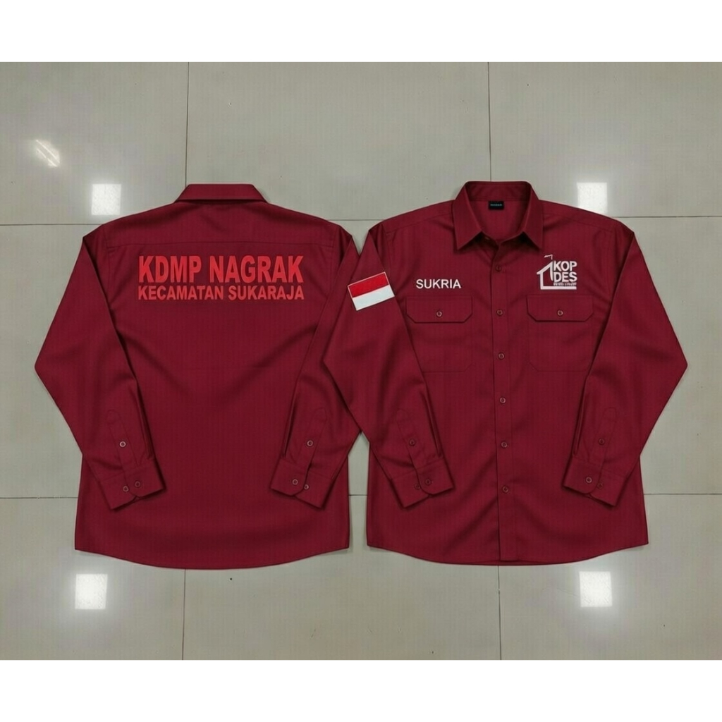 Boss Erland Official Terbaru kemeja koperasi merah putih seragam koperasi merah putih baju koperasi 