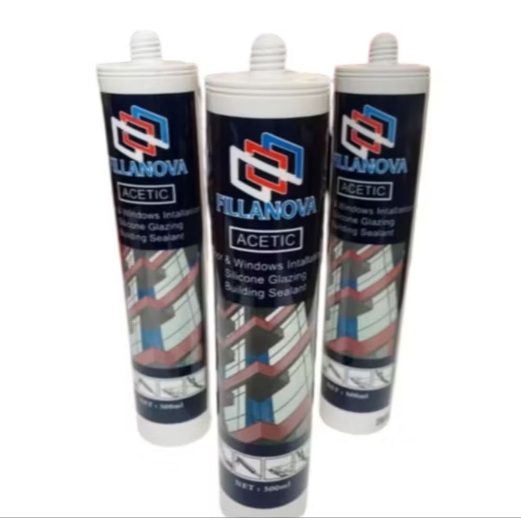 FILLANOVA acetic plus silicone sealent lem kaca Aquarium alumunium pintu keramik