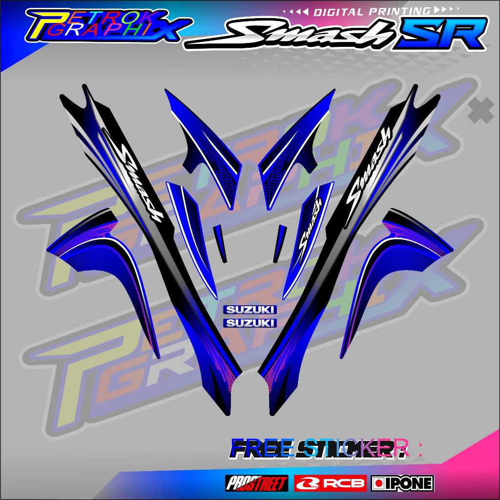 STRIPING VARIASI SUZUKI SMASH SR/ STIKER LIST MOTOR SUZUKI SMASH SR