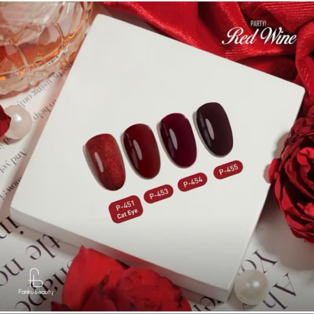 KUTEK GEL PARTY GEL MERAH WINE SERIES PARTY KUTEK GEL HALAL ORI BERSERTIFIKAT HALAL