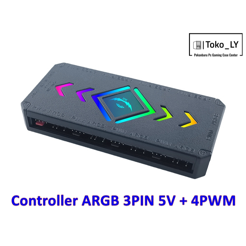 ARGB Controller Kipas CPU 5V 3pin RGB with Remote Control 9 PORT