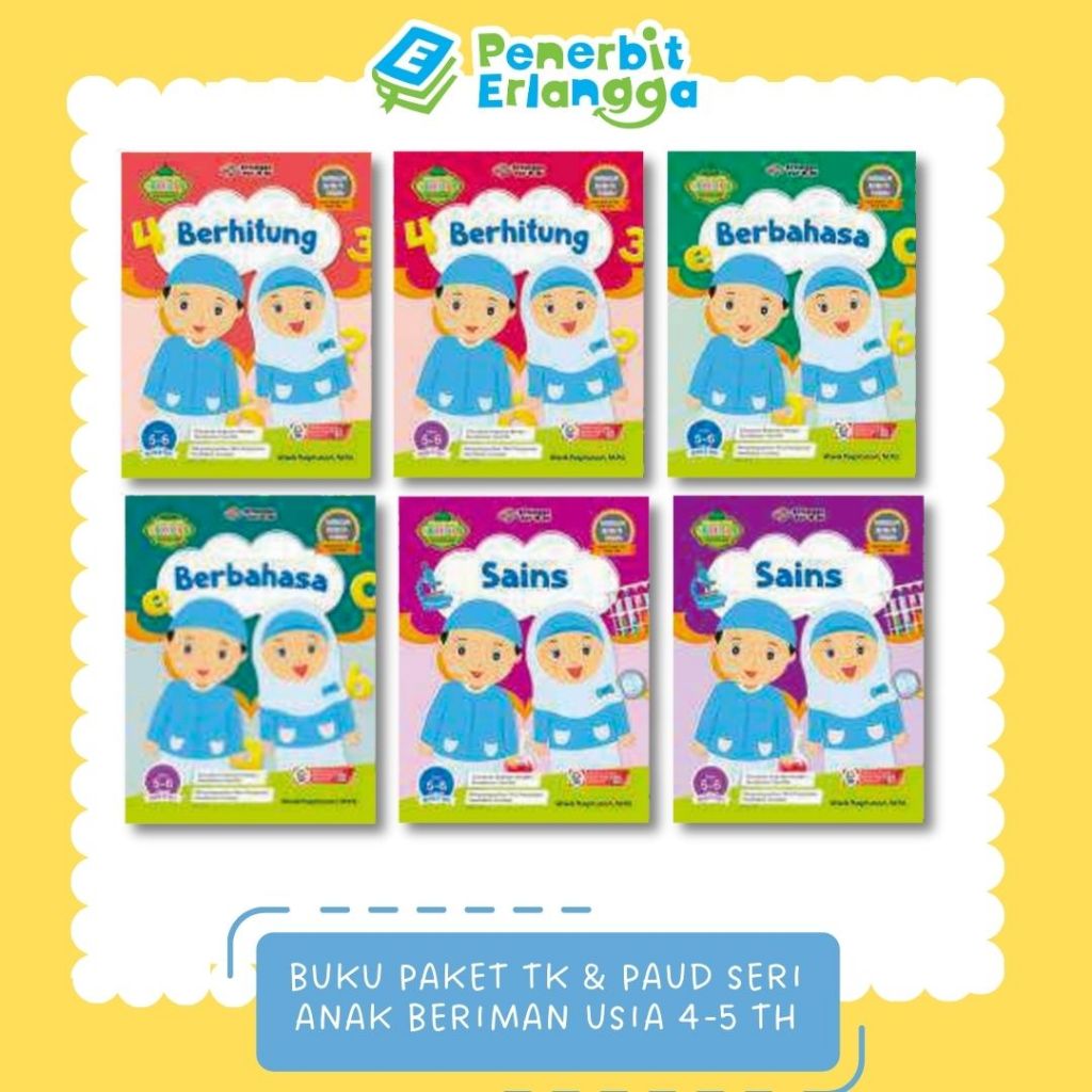 [Erlangga] Buku Paket TK dan PAUD Anak: Seri Anak Bermain 5-6 Tahun - Erlangga For Kids