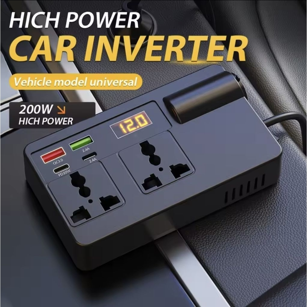 Car Power Inverter 200W Socket Lighter Inverter Mobil USB Fast Charging C11