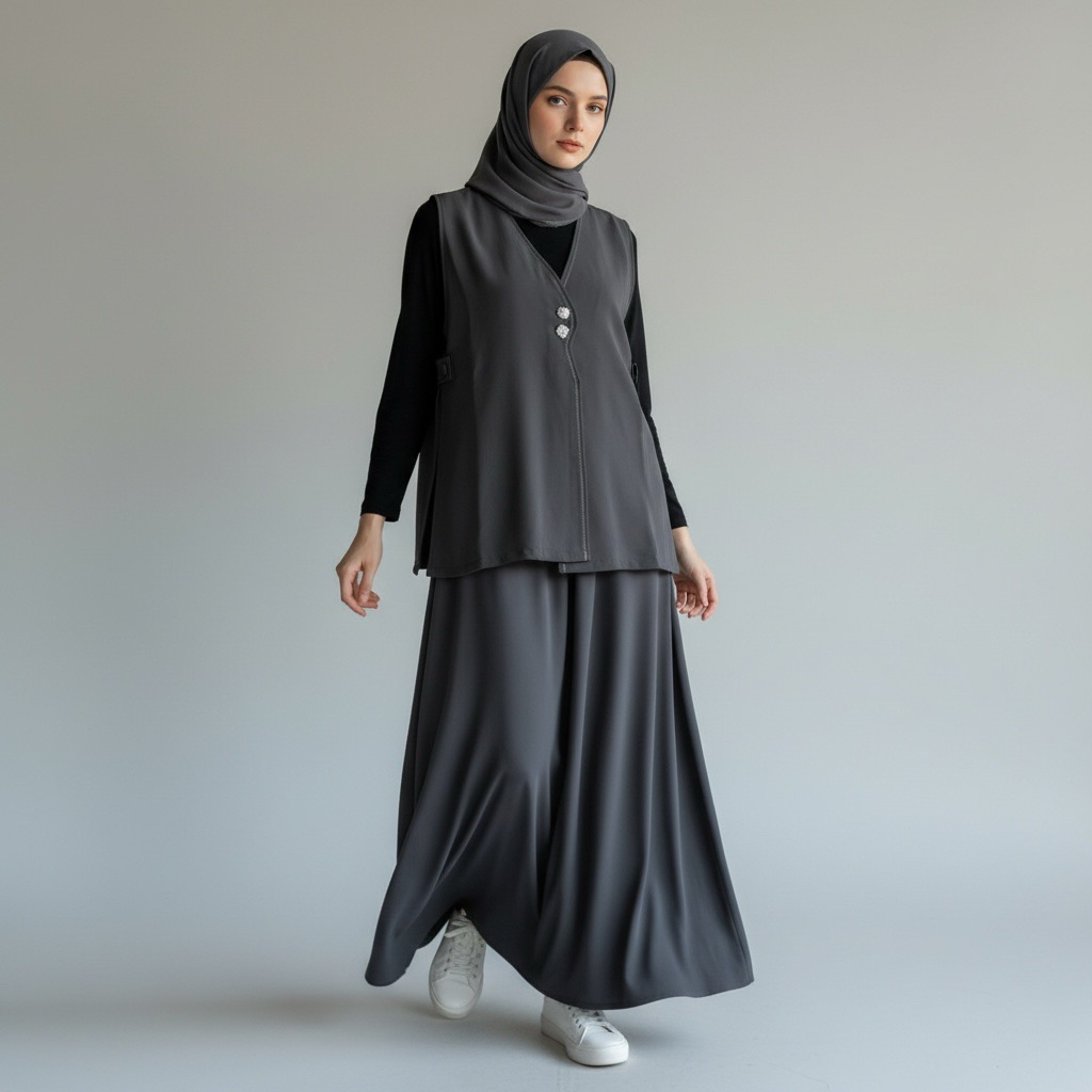 BELYANZA - Salvia Outer Grey Wanita Vest