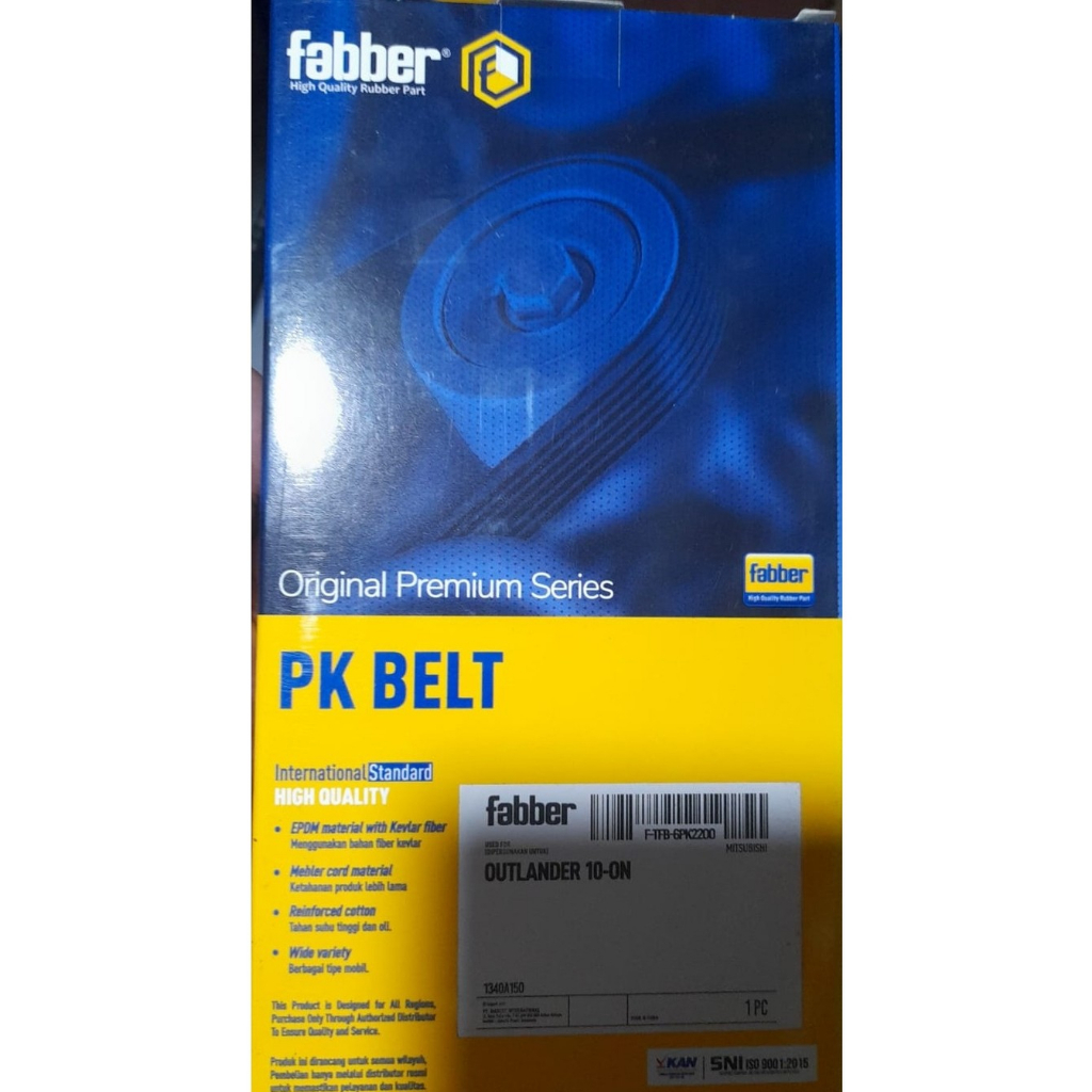 FAN BELT 6PK2200 OUTLANDER 2010 - ON FABBER