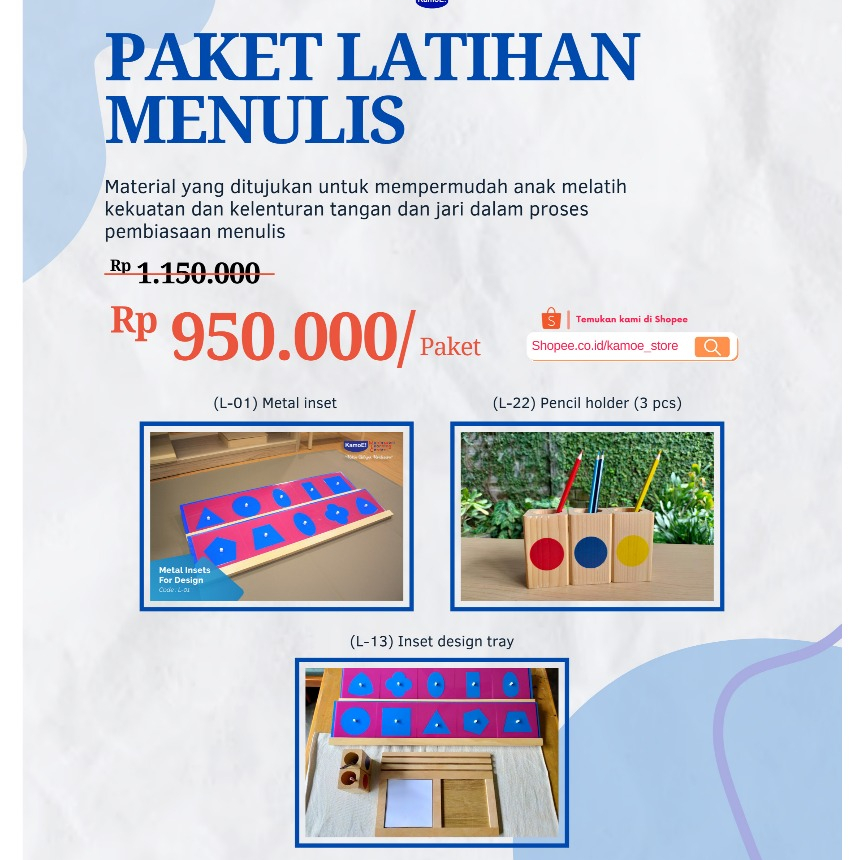 Paket Latihan Menulis Montessori Material