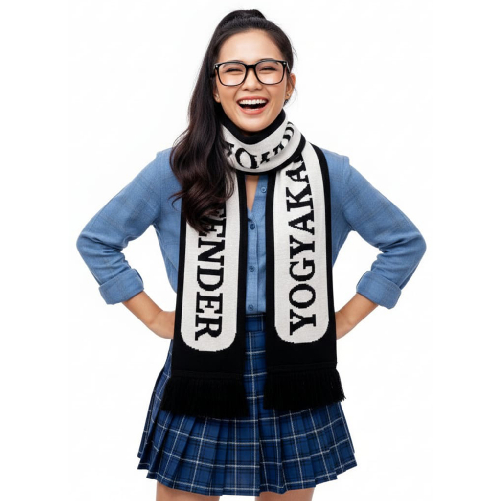 Syal Scarf Rajut PSIM JOGJA KEEP THE FAITH | YOGYAKARTA OFFENDER | 14 Get | made in Lokal