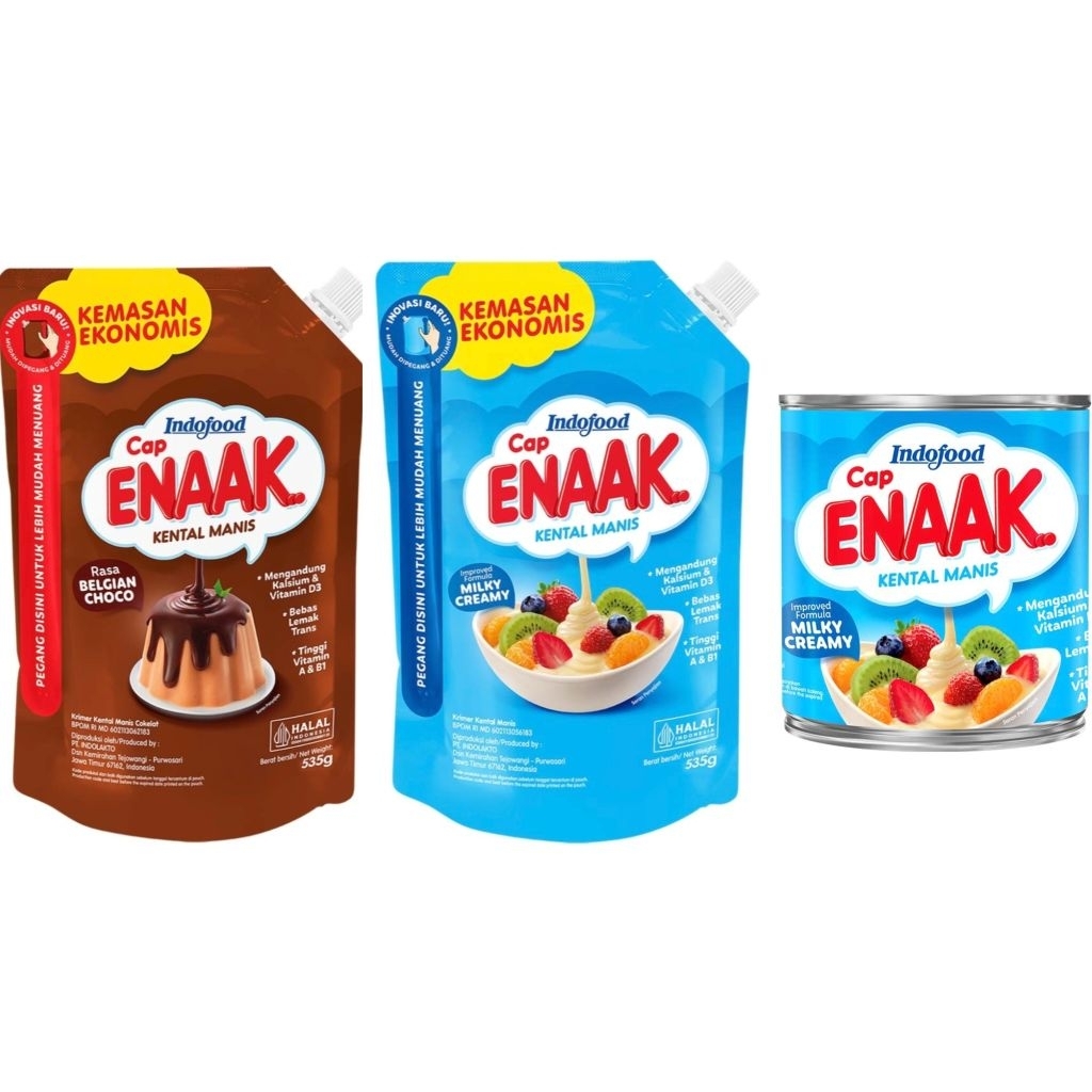 (instant saja) Cap Enaak Kental Manis Putih skm pouch kaleng enak