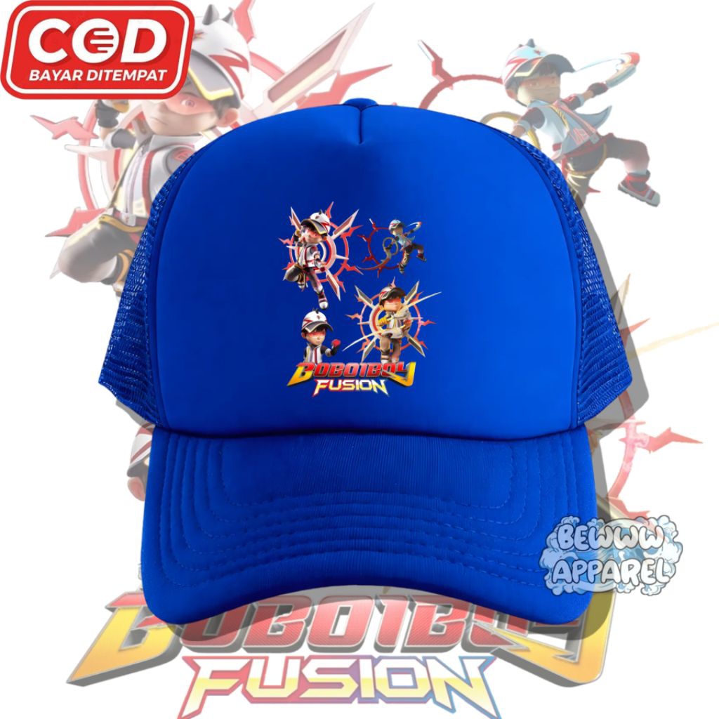 Topi Anak Trucker Boboiboy Fusion - Topi Jaring Anak Boboiboy Fusion