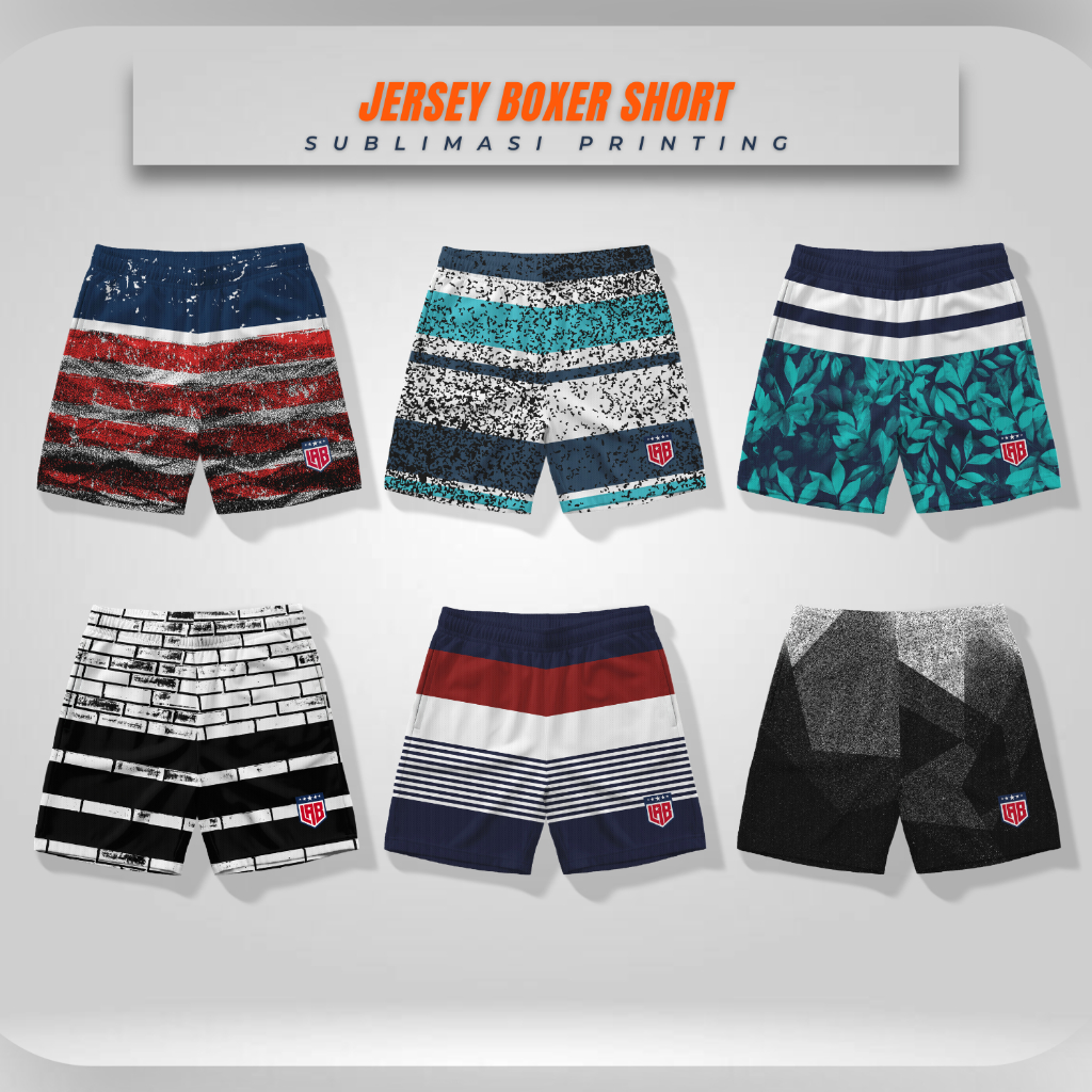 SC04 - Boxer jersey pria wanita XXL | Celana pendek printing sublim | Celana dalam kolor jumbo