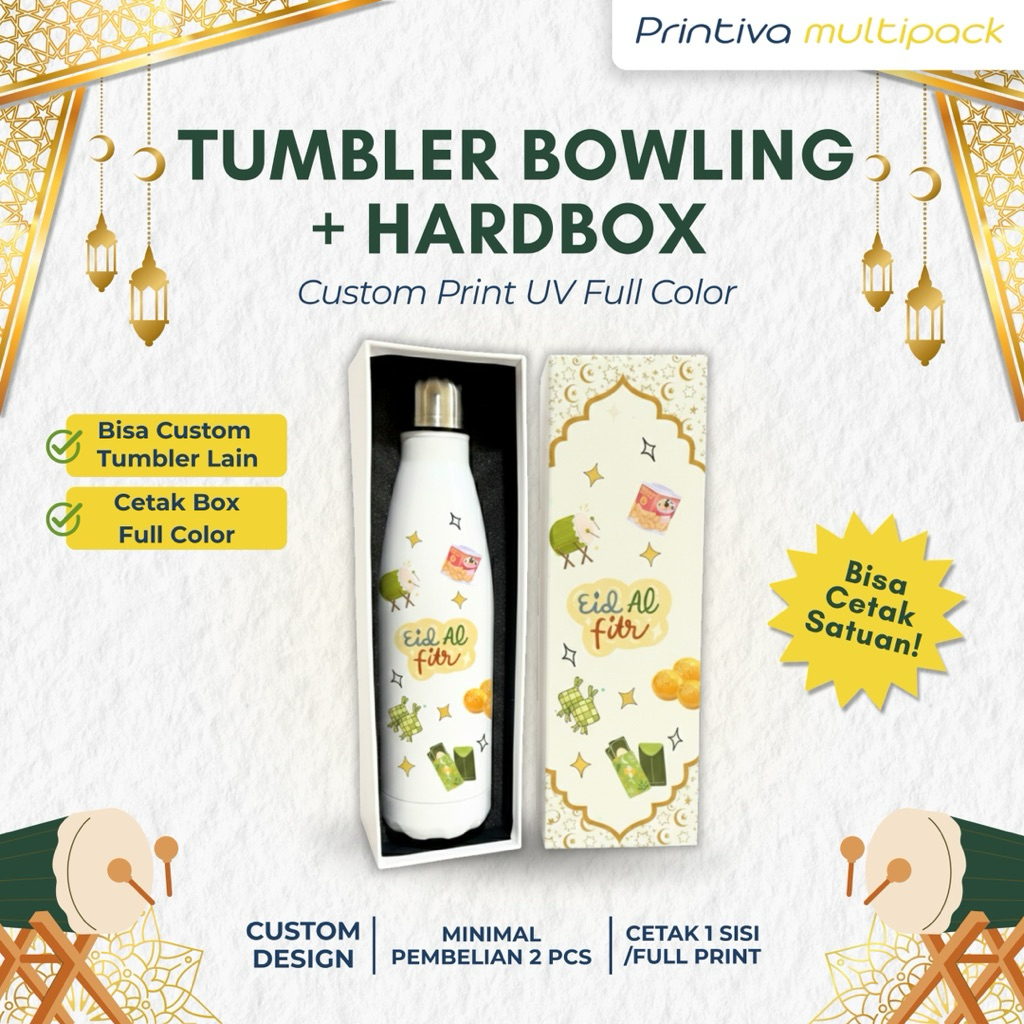 {Souvenir/ Hampers LEBARAN} Cetak Custom Gift Box Tumbler Bowling UV + Hard Box Souvenir Corporate S