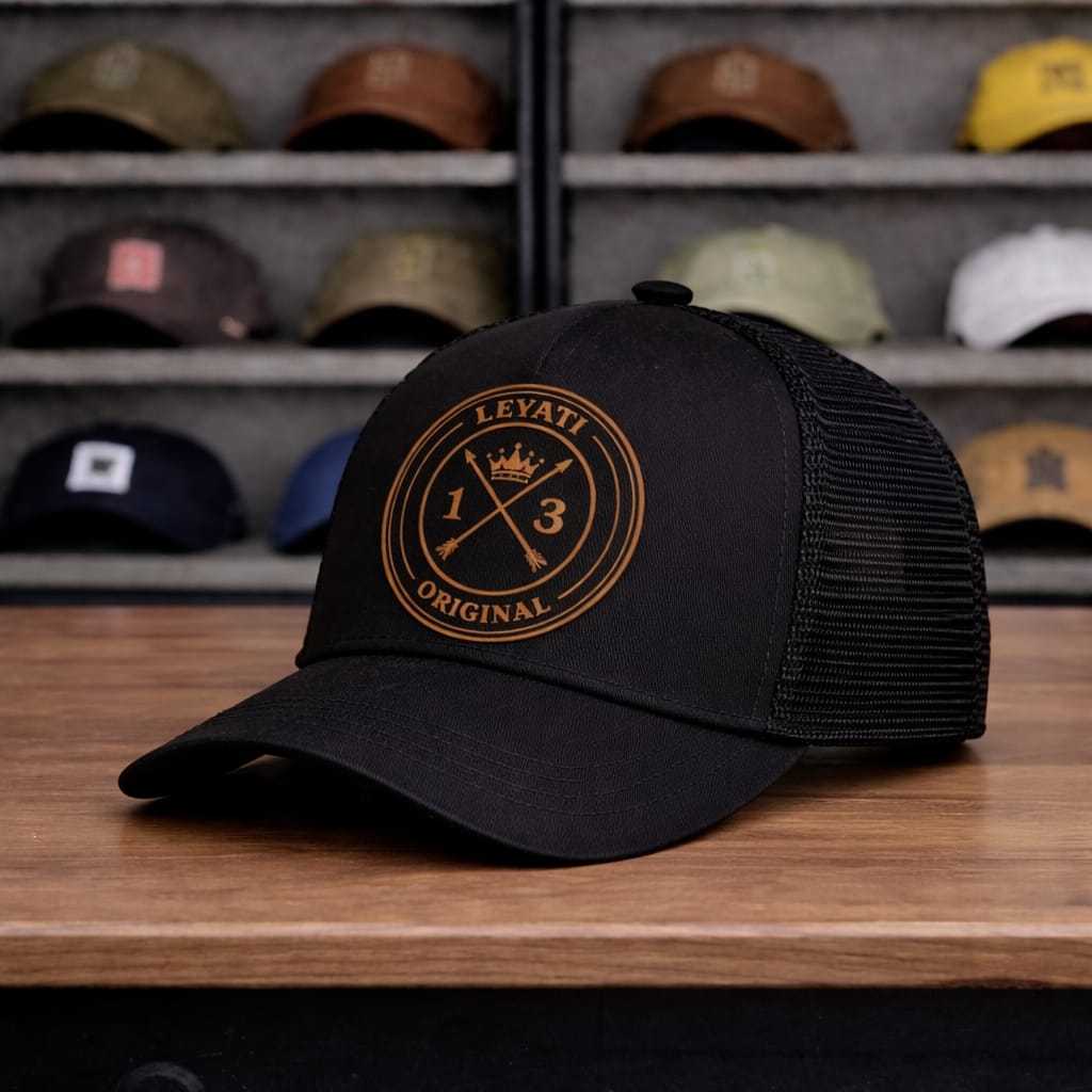 Topi Trucker  BLACKKCREST ORIGINAL LEYATI STYLE Unisex LOGO A2