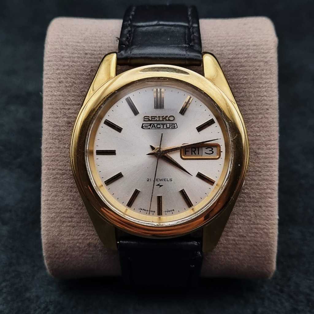 Seiko 5 Actus Automatic 7019-7040 Silver Sunburst Jam Tangan Pria Original Ori Bekas
