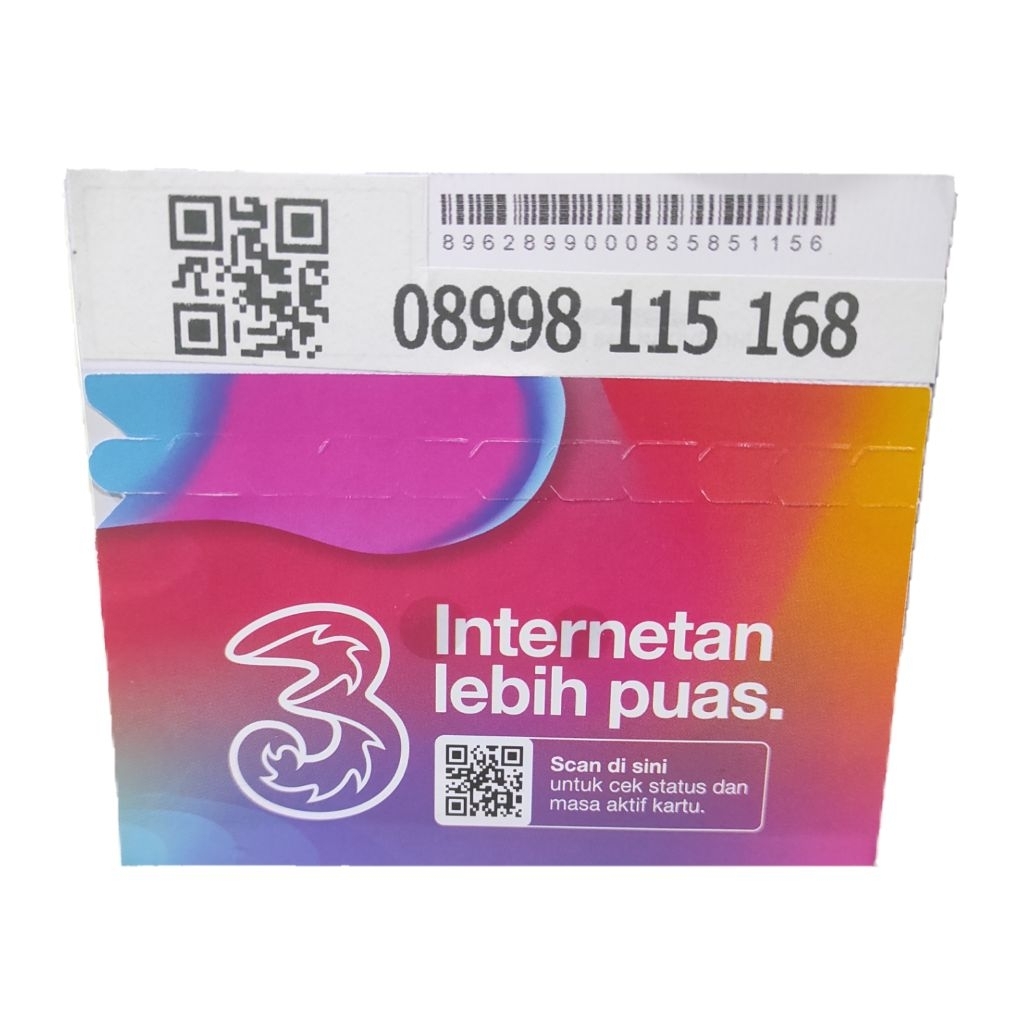 08998-115-168 Kartu Perdana Indosat TRI Three 3 Nomor Cantik Rapi Hoki ilufa 168