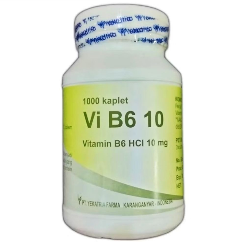 VI B6 10 - Vitamin B6 Kaplet 10mg (1000's /Botol)