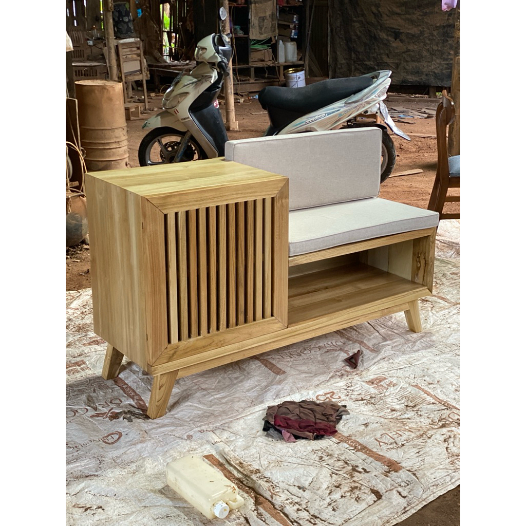 Bangku Kayu Jati Rak Sepatu Bangku Sofa Kayu Jati / Rak Sepatu Kayu Jati Minimalis
