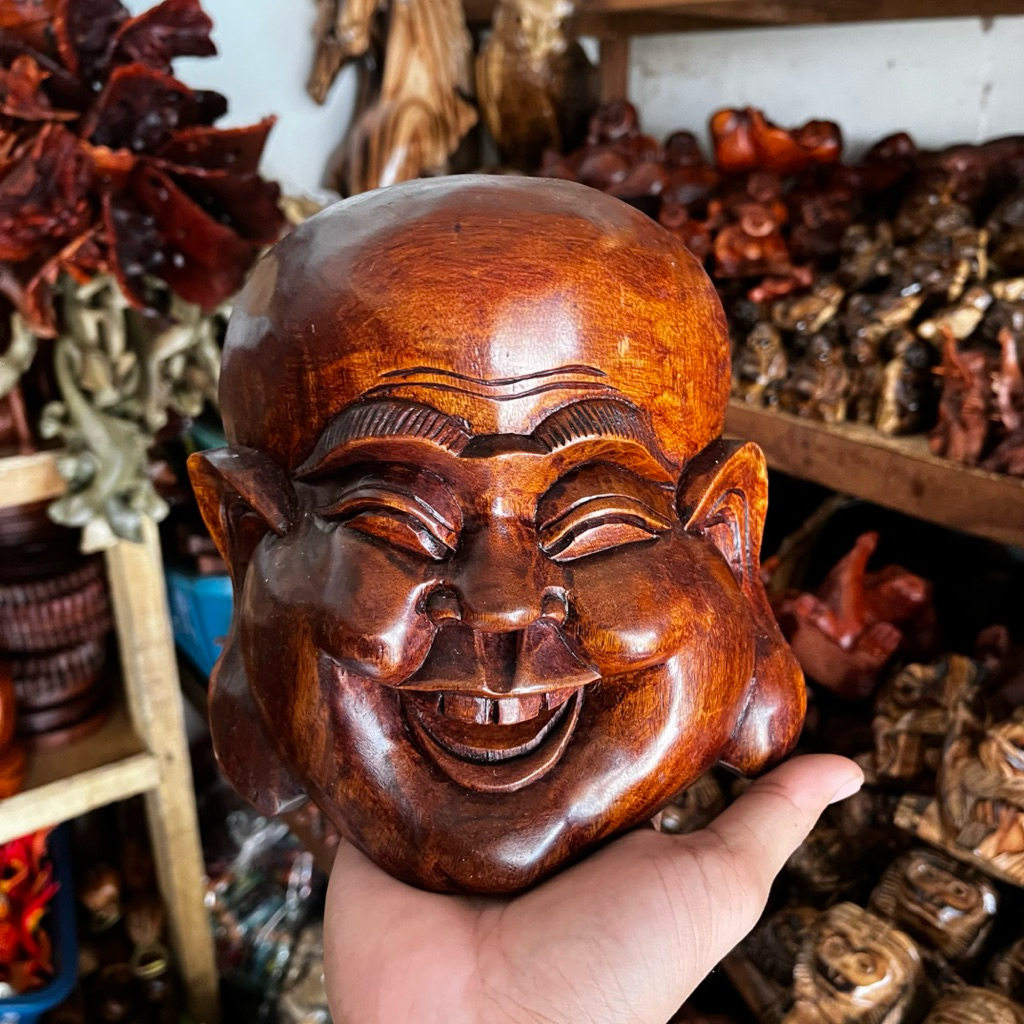 Tapel kepala Happy Buddha