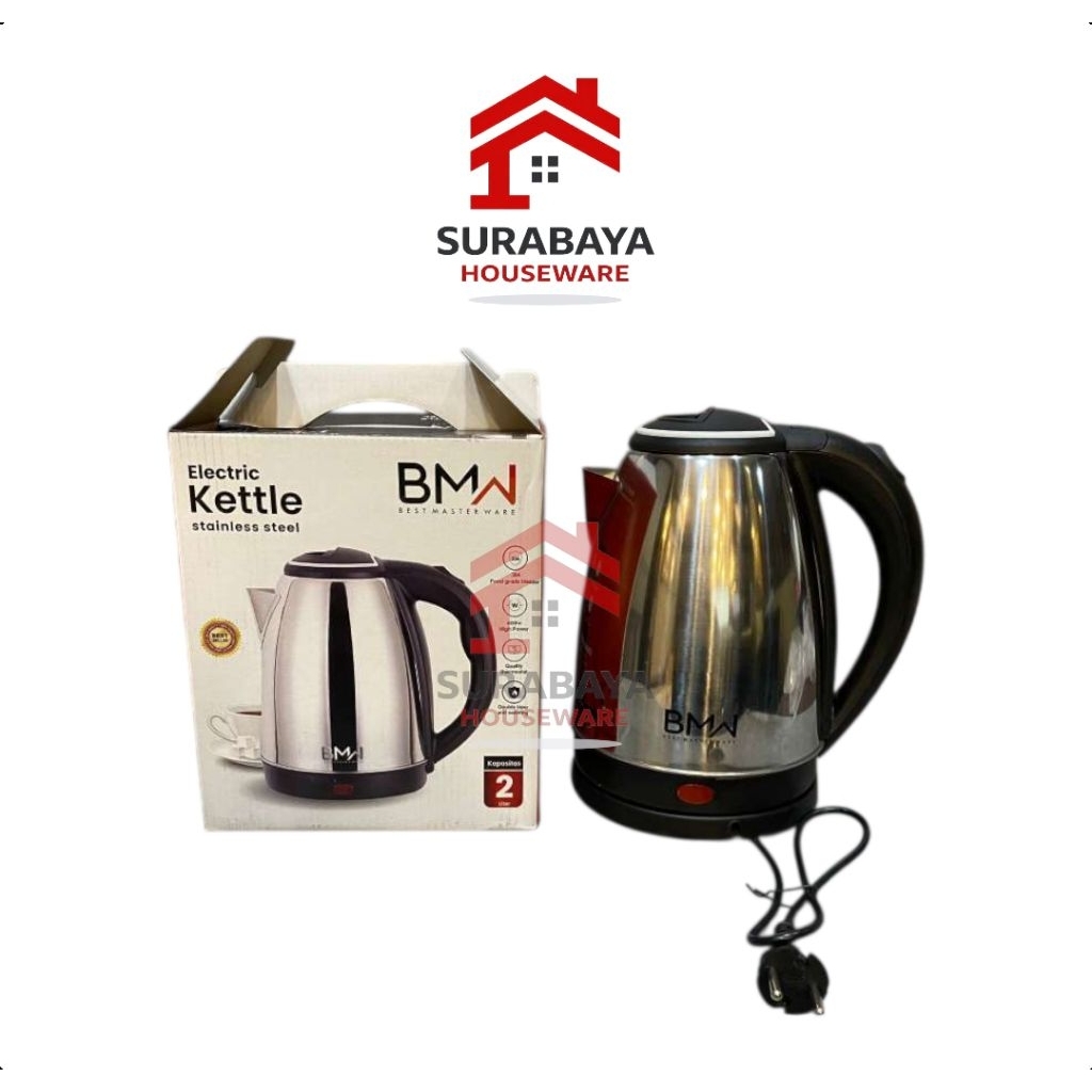 TEKO KETTLE STAINLESS STEEL 2 LITER BMW TEKO LISTRIK