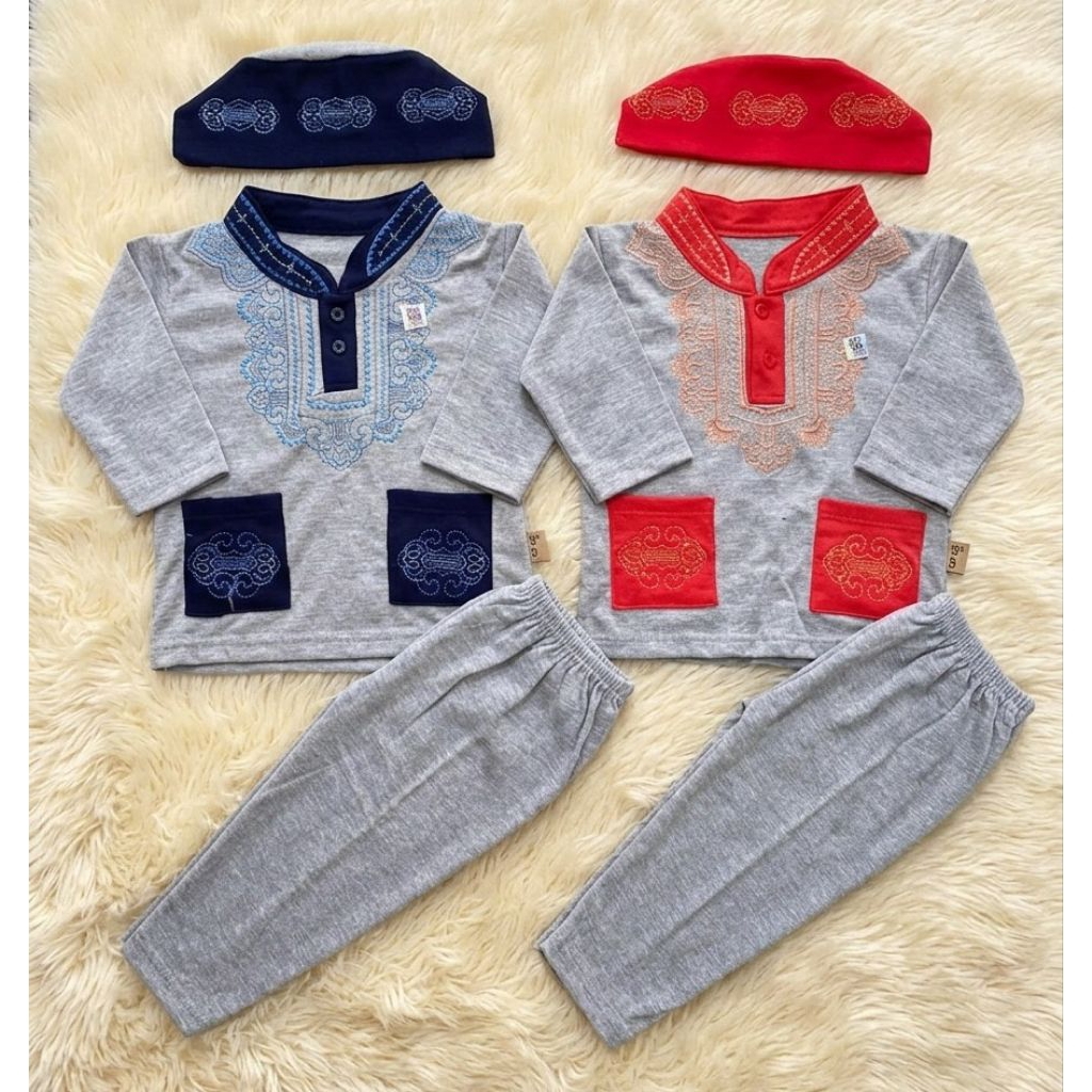 Koko Setelan Anak Milli-On Baju Celana Koko Anak Laki-Laki Usia 1-7 Bulan Koko Bayi Bahan Kaos Katun