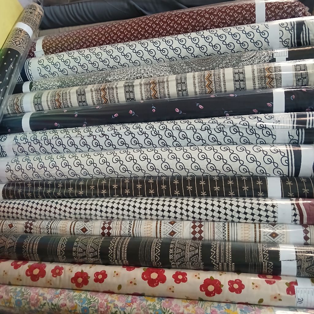 Kain rayon kiloan 0,5kg bahan daster gamis rok kulot motif elegan