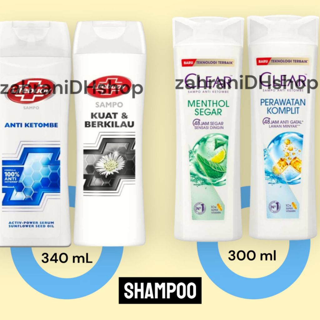 Clear shampo 300ml / Lifebuoy shampo 340ml