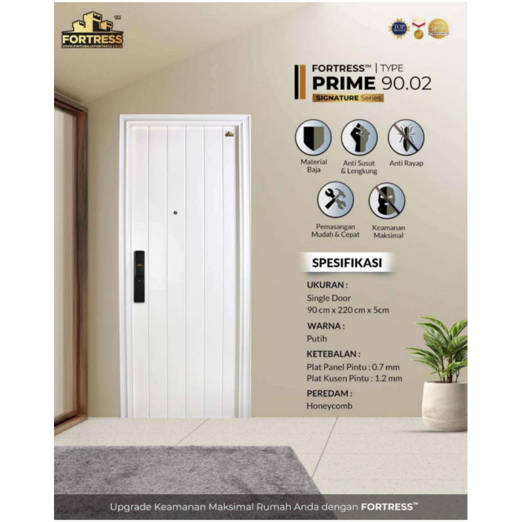 PINTU BAJA FORTRESS TYPE PRIME WHITE 90.02,120.02,150.02