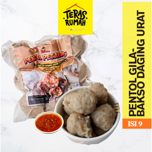 PENTOL GILA/PETARUNG - PENTOL DAGING URAT ISI 9 + SAMBAL GILA