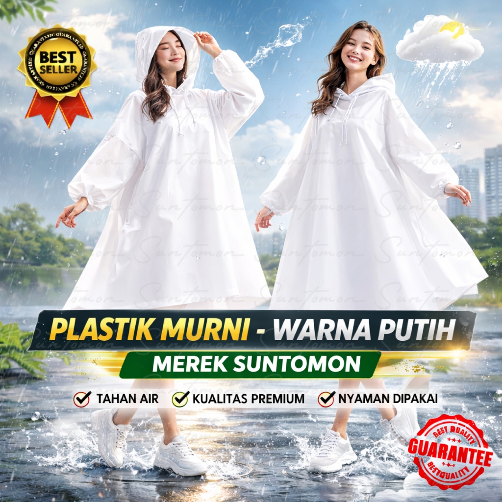 jas hujan plastik putih - jas hujan plastik suntomon - jas hujan plastik