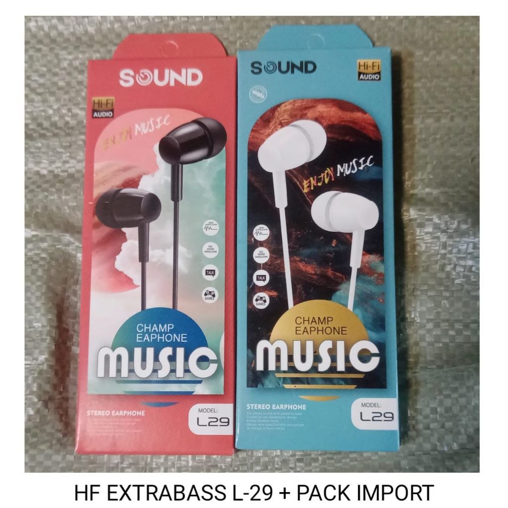 Handsfree Brand L29 Headset Extra bass - Earphone / Headset Extra Bass Stereo Earphone HF L-29 Termu