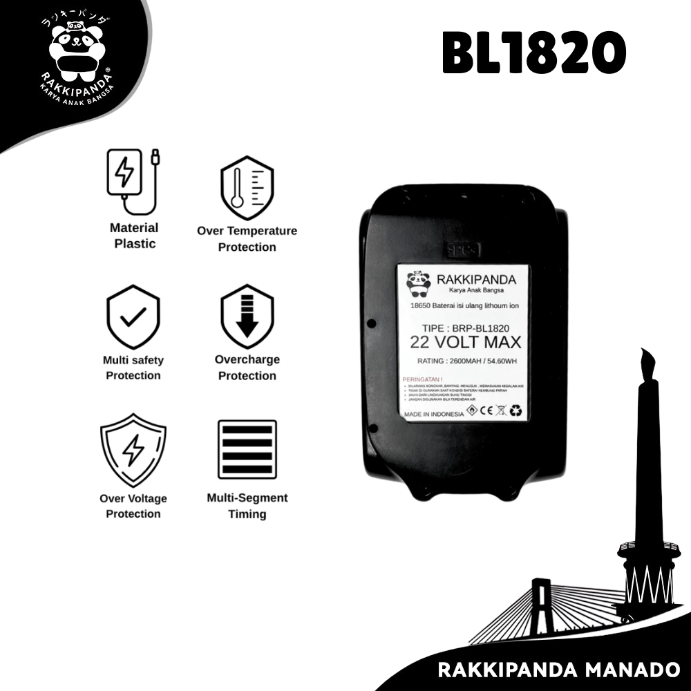 Rakkipanda - Baterai Bor cordless Makita Lithium Tools 22V