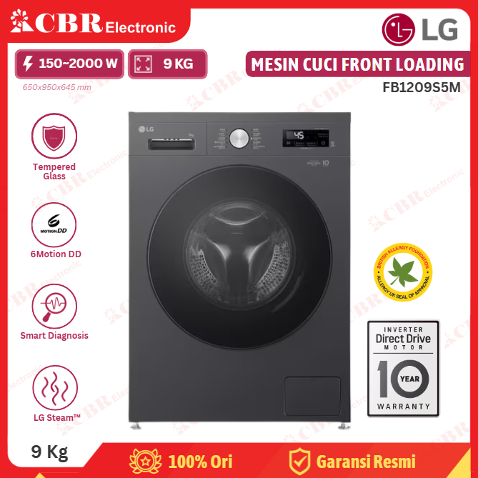 Mesin Cuci LG Front Loading 9 Kg - FB1209S5M