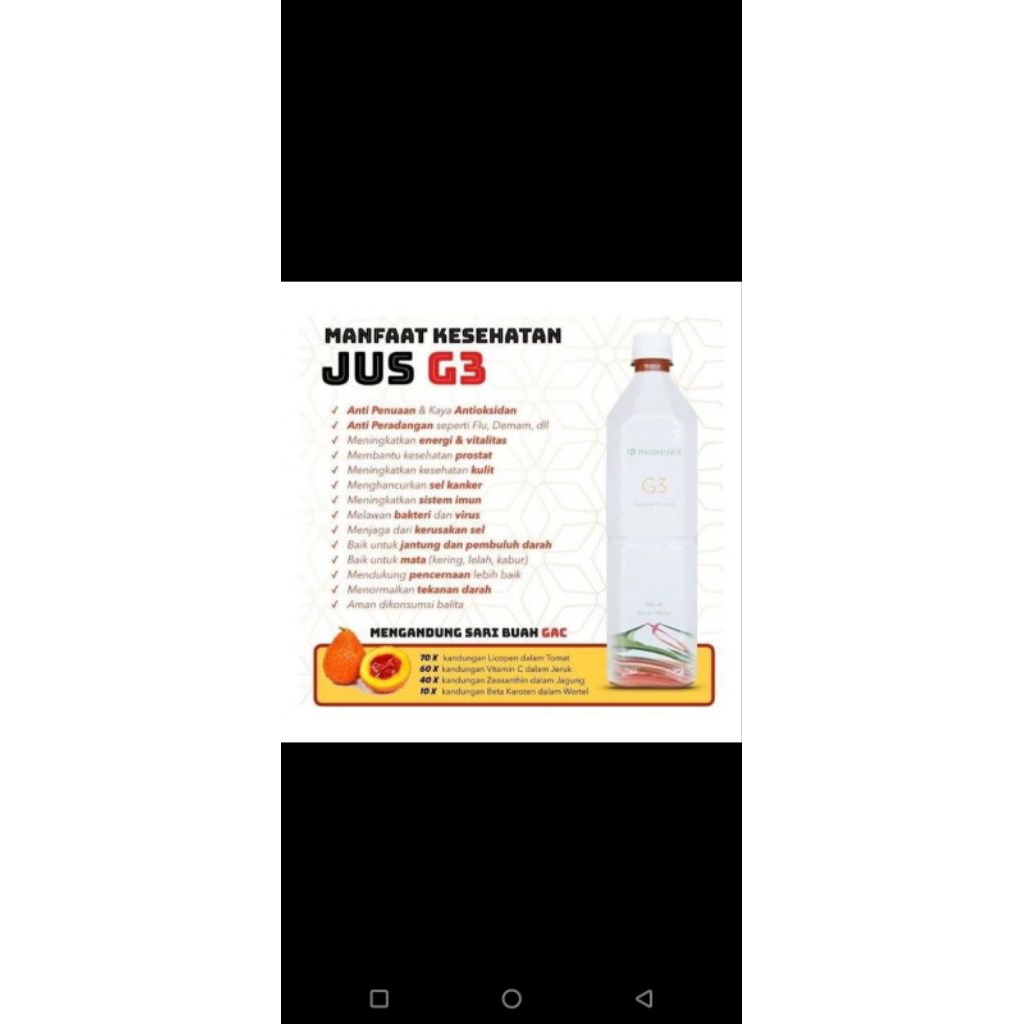 Juice kesehatan G3 orignal