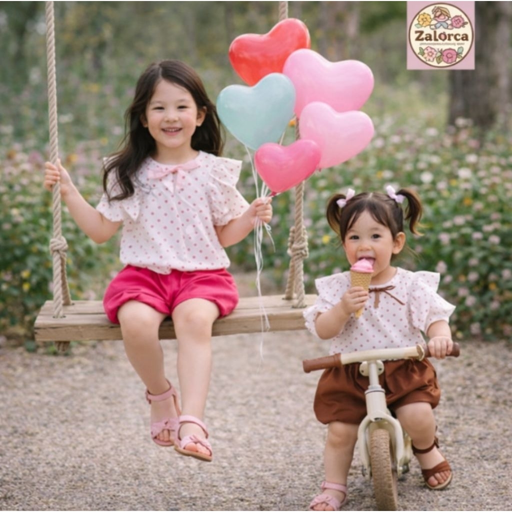 (bayi-4 Tahun) Setelan Anak Perempuan Celana Balon Import | Set pdk 09