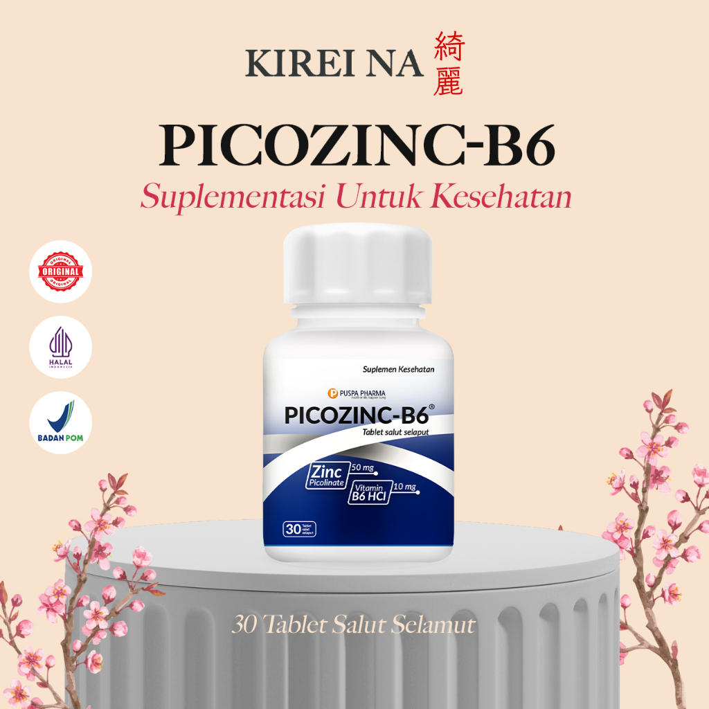 PICOZINC B6 Zinc Picolinate 50mg Vitamin B6 30 Tablet Membantu Daya Tahan Tubuh