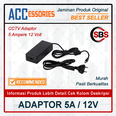 ADAPTOR CCTV 5 AMPERE / 12 VOLT