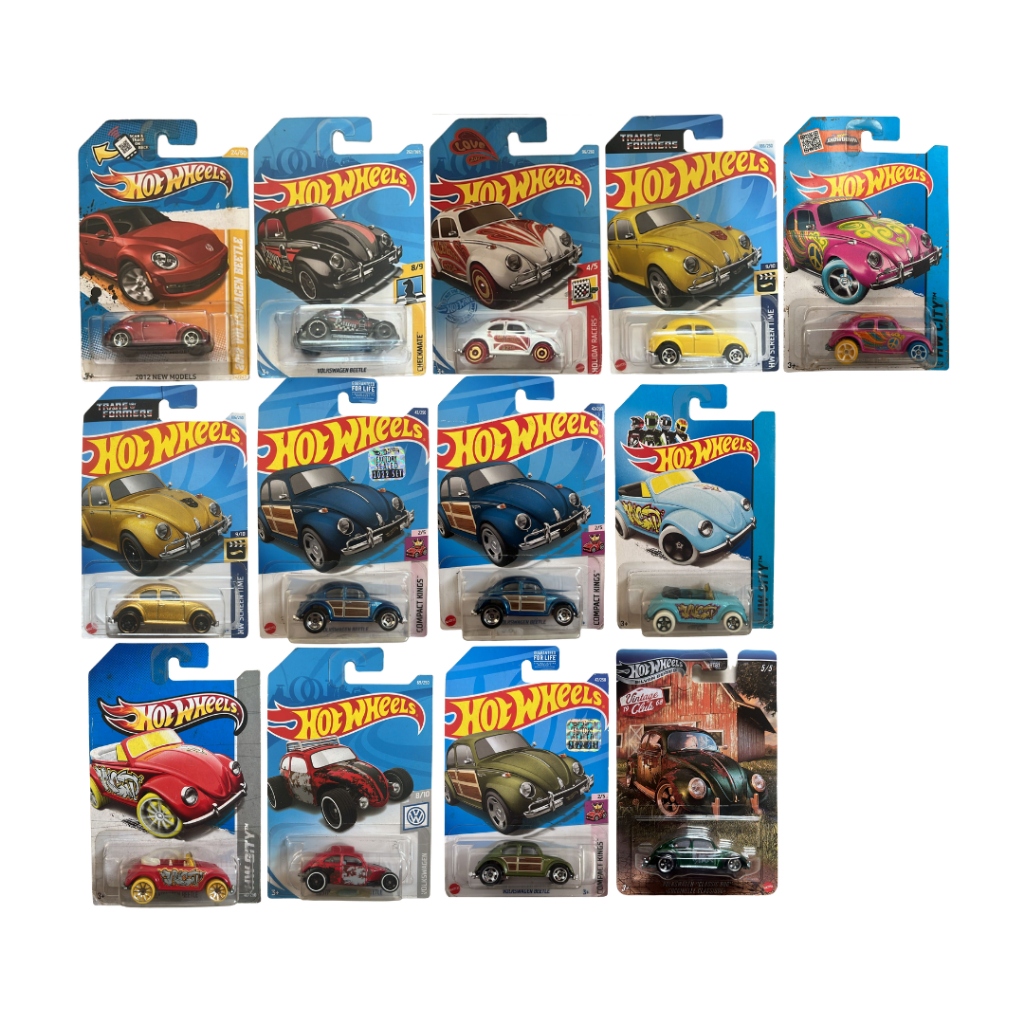 HOT WHEELS REGULAR VOLKSWAGEN BEETLE VW KODOK BUMBLEBEE, VINTAGE, RED, BLUE, GREEN, WHITE, BLACK, PI