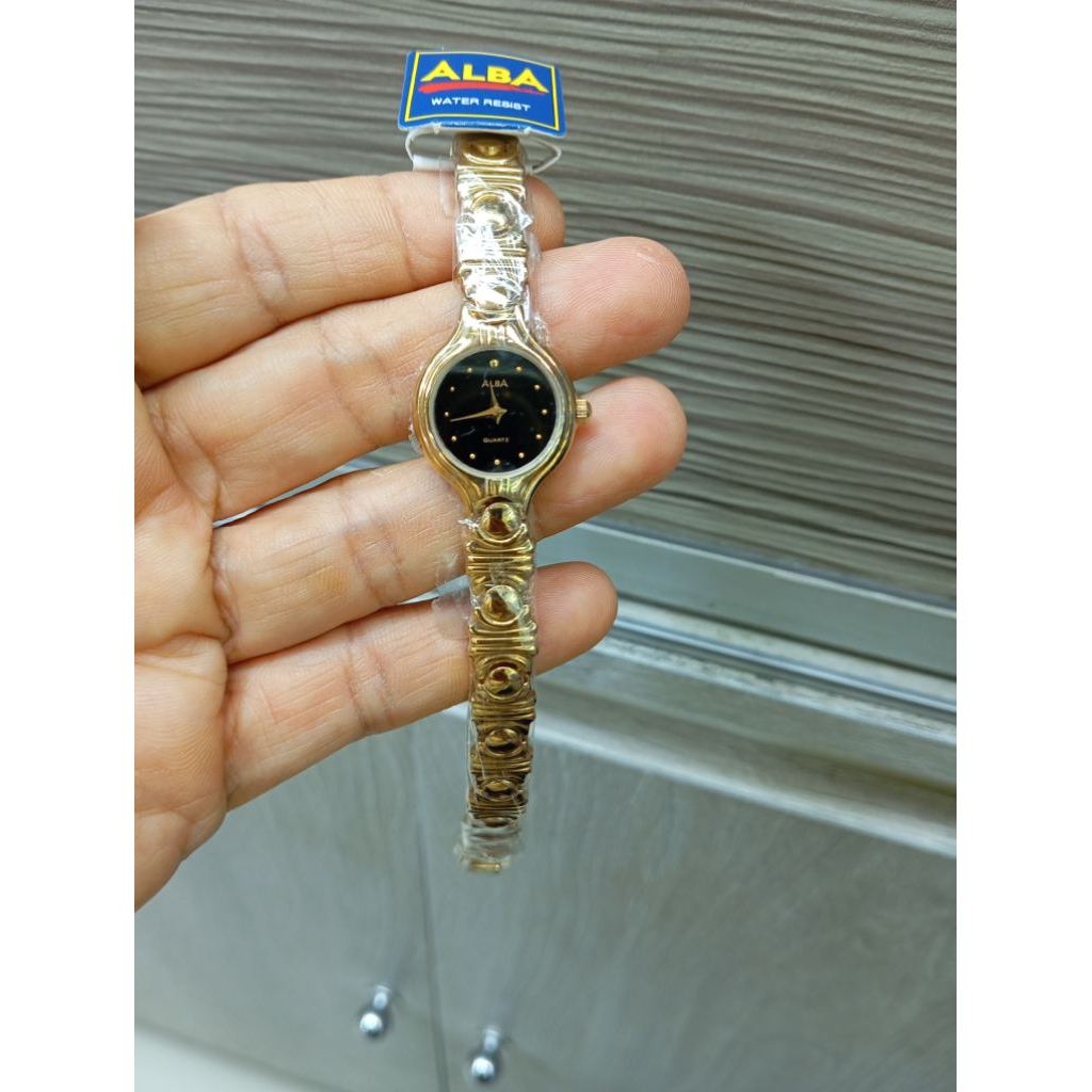 JAM TANGAN WANITA ALBA ORIGINAL 100% RANTAI GELANG KUNING GOLD