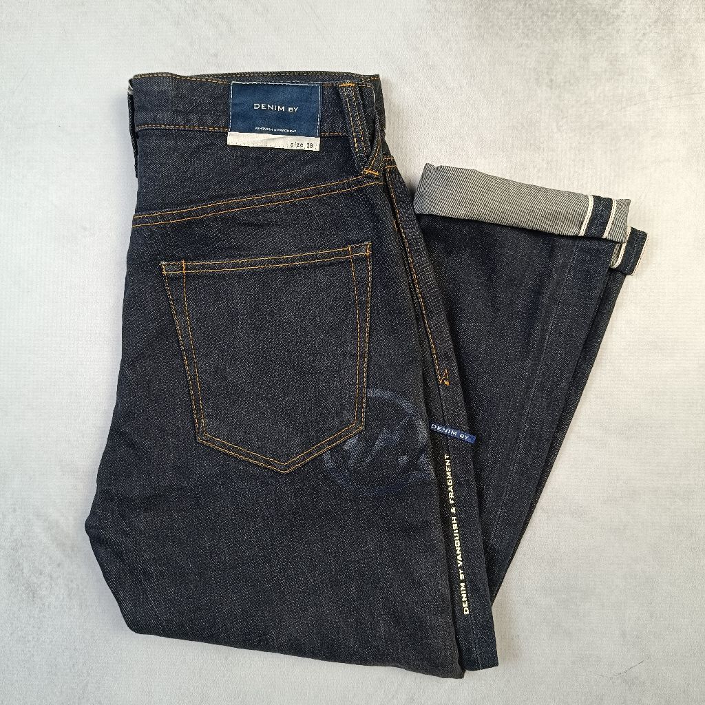 Denim By Vanquish & Fragment Cropped Indigo One Washed Selvedge Jeans