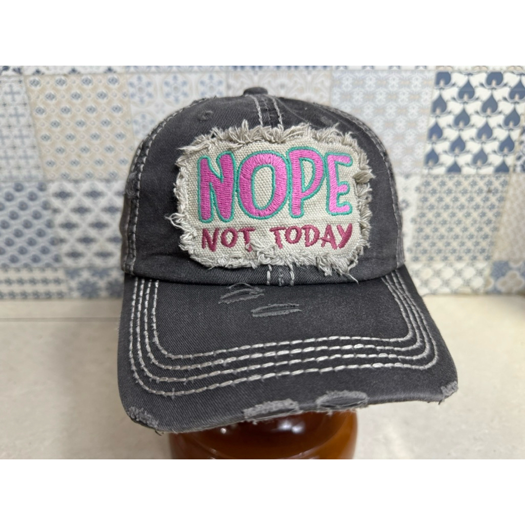 Topi Second Brand Branded Ripped Caps Nope Not Today By KBethos Vintage Original Official