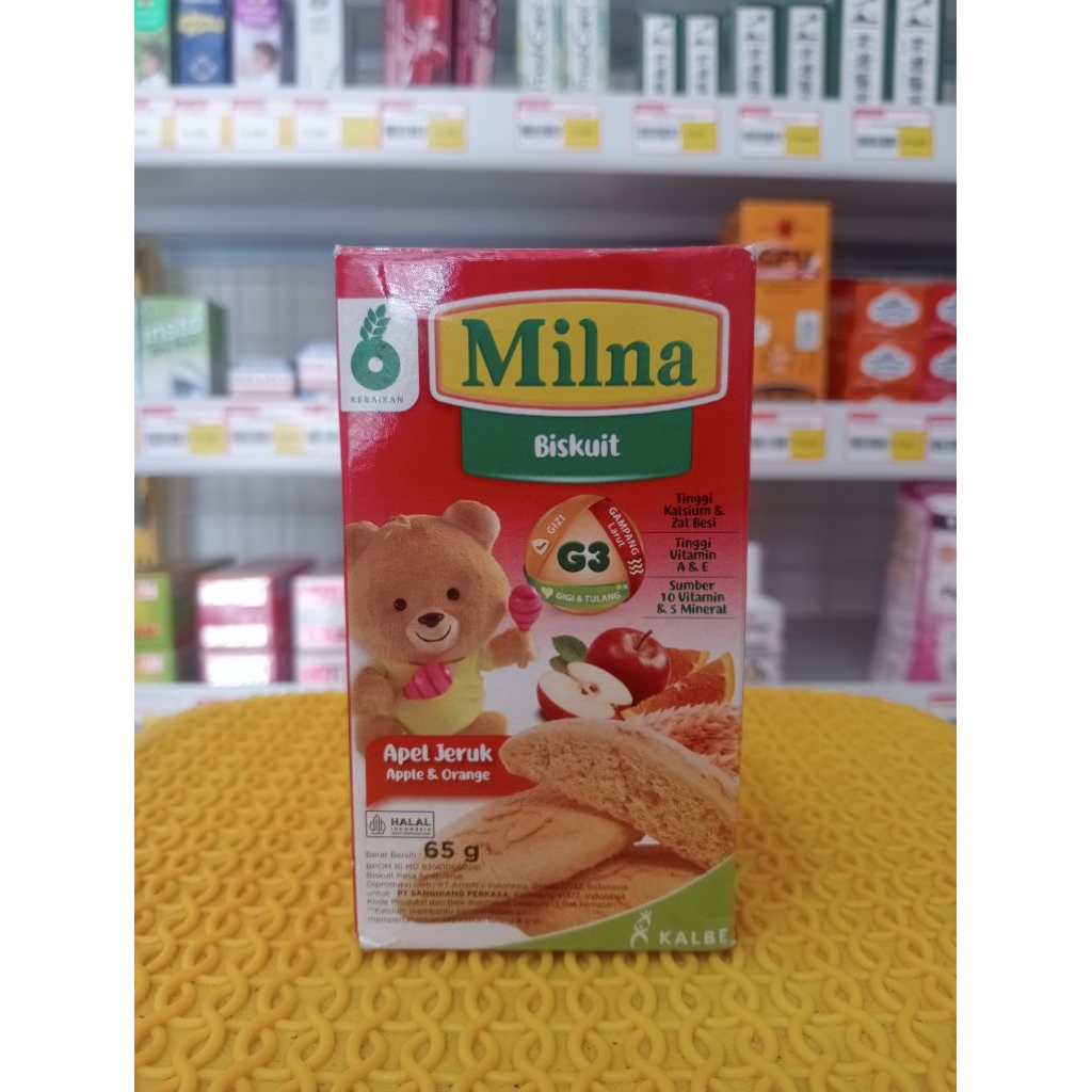 Milna Biskuit Bayi Apel Jeruk 65gr - Gizi Lengkap, Tekstur Lembut, Aman untuk Bayi 6-12 Bulan