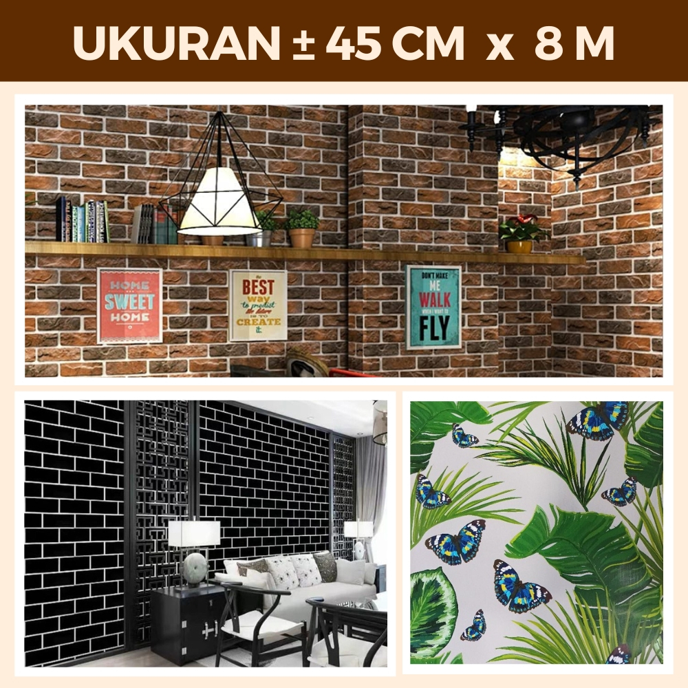Wallpaper Dinding Bata Walpaper Dinding Bata Wallsticker Bata Walpeper Dinding Motif Batu Bata Hitam