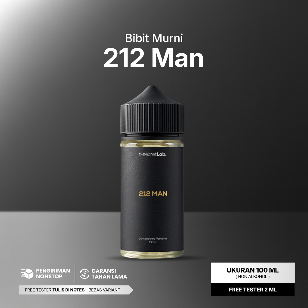 212 Man - Bibit Parfum Murni Non Alkohol Wangi Tahan Lama Aroma Fresh Fruity Spicy