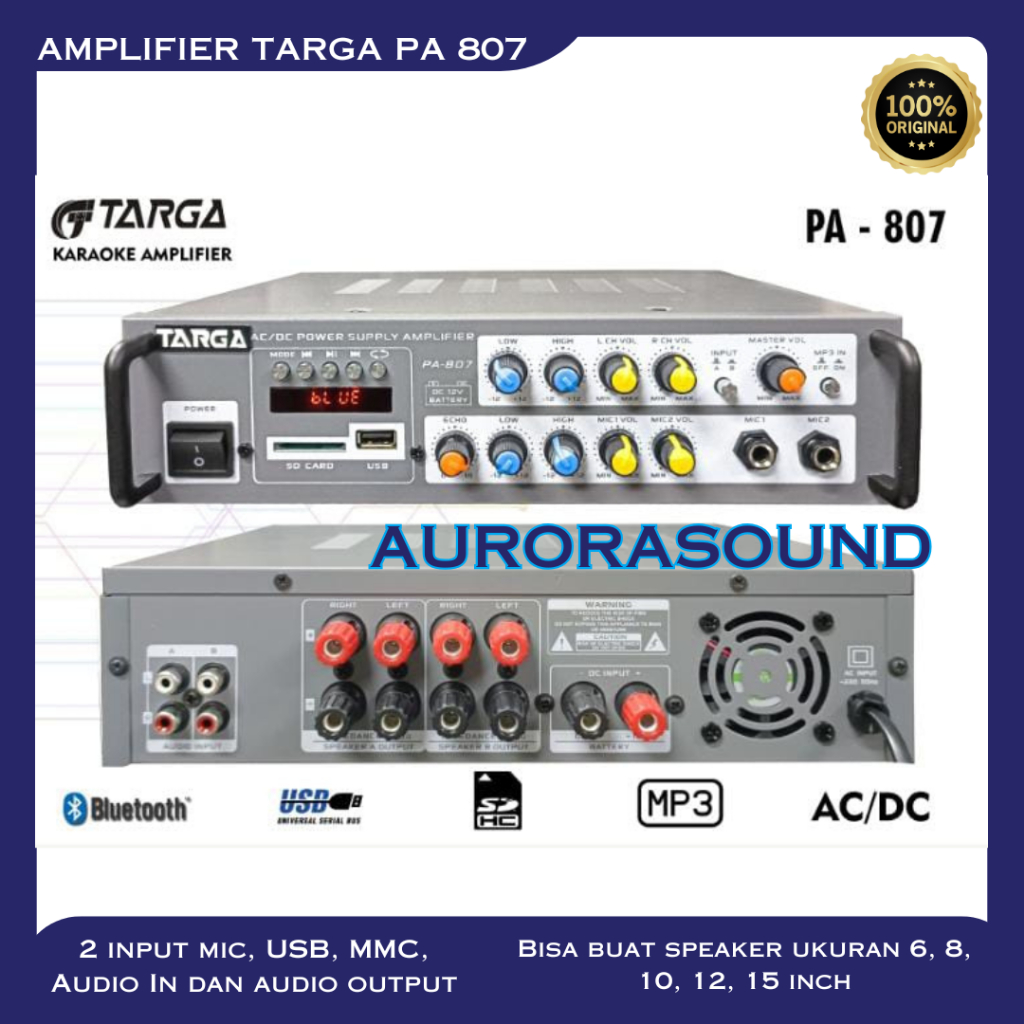 AMPLIFIER TARGA PA 807 AMPLI KARAOKE TARGA PA807 ORIGINAL
