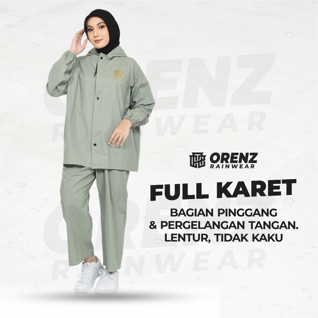 Orenz Jas Hujan Setelan Jaket Celana Pria Wanita Unisex Premium Raincoat Waterproof Anti Rembes