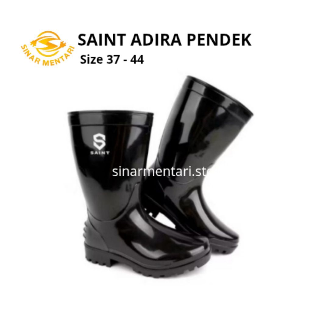 Sepatu Boot Pendek SAINT ASCO Hitam Boots Karet Lentur Anti Slip dan Air