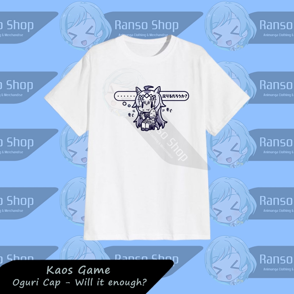 T-shirt Oguri Cap Eating Uma Musume / Baju Uma Musume Pretty Derby Oguri Cap Eating / Kaos Anime Man