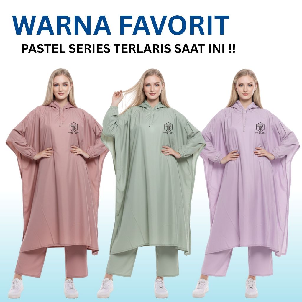 TRENDY Jas Hujan Ponco Kelelawar Premium Kuat Tebal dan Anti Rembes