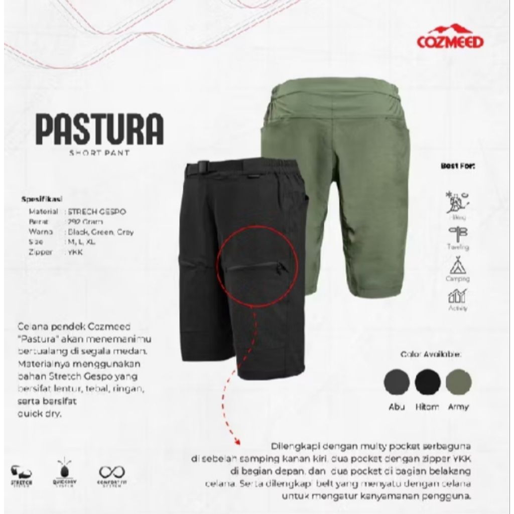 CELANA PENDEK COZMEED PASTURA