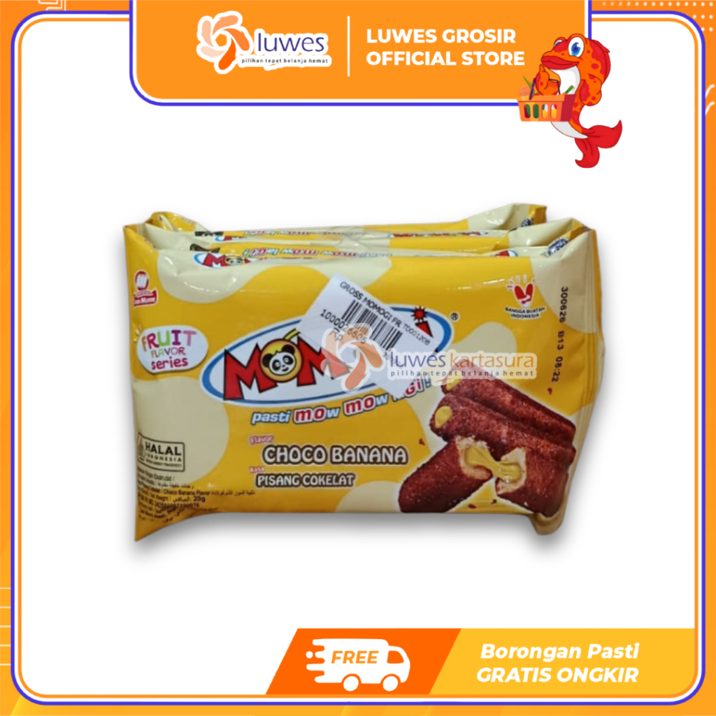 [GROSIR] Momogi Fruit Series Choco Banana Isi 5pcs Snack Cemilan Stik Momogi Pisang Murah